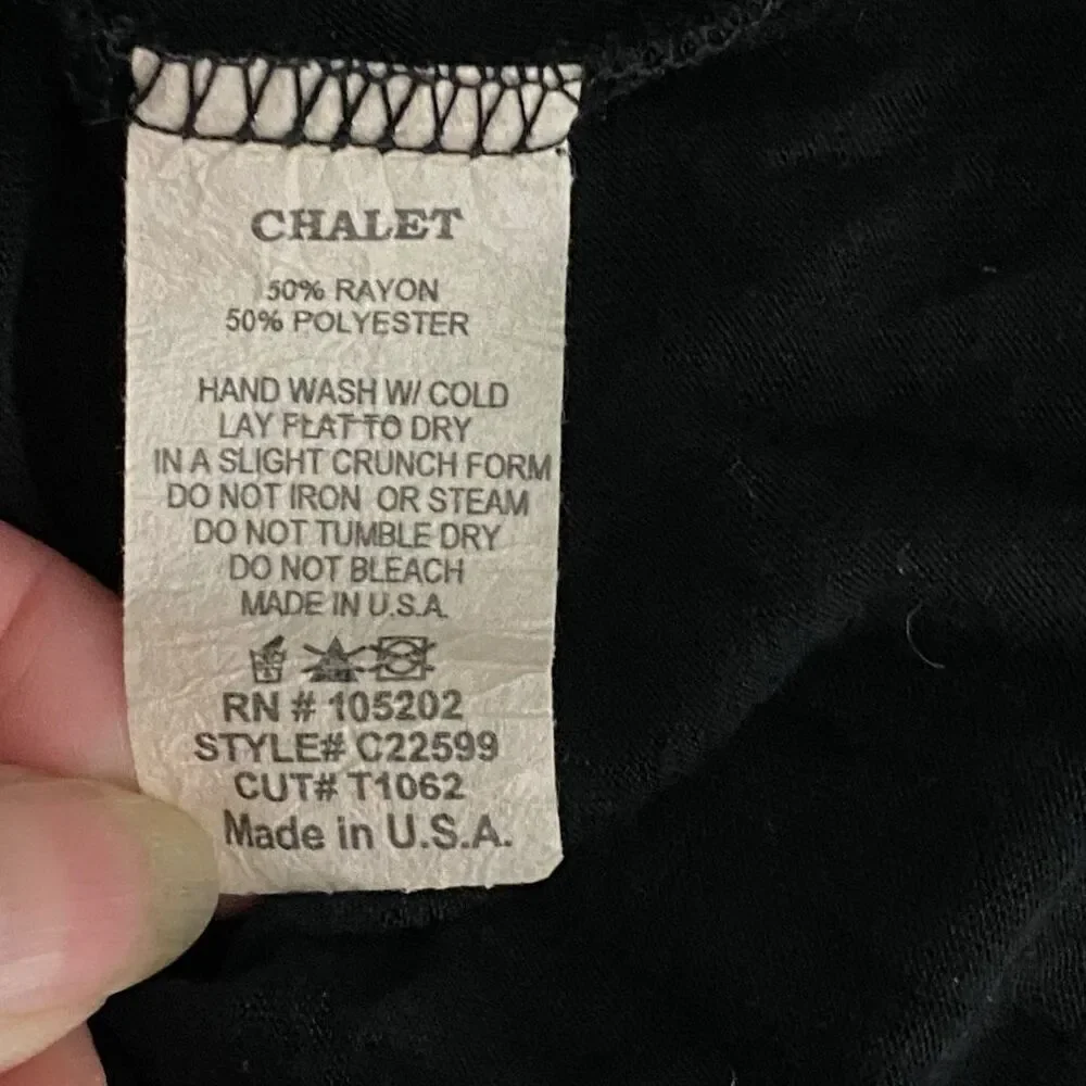 Chalet Womens Black Cowl Neck Tunic Top Size Medium